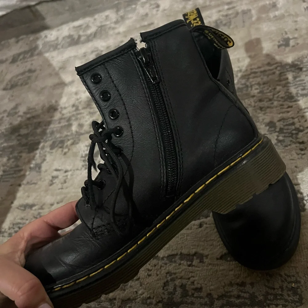 Dr. Martens Black Junior 1460 Softy T Leather Lace Up Boots Size 2 US $75